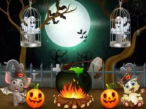 Xogo Halloween Twin Ghosts Rescue en liña