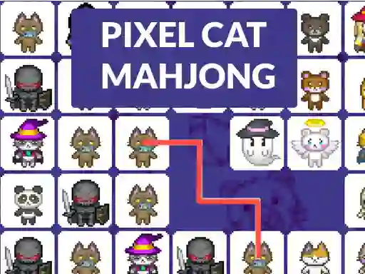 Xogo Pixel cat mahjong en liña