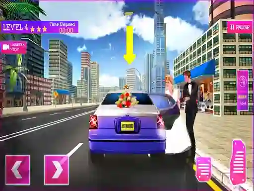Xogo Wedding City Car Driving Service en liña