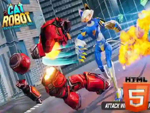 Xogo Cat Robot Transform War en liña
