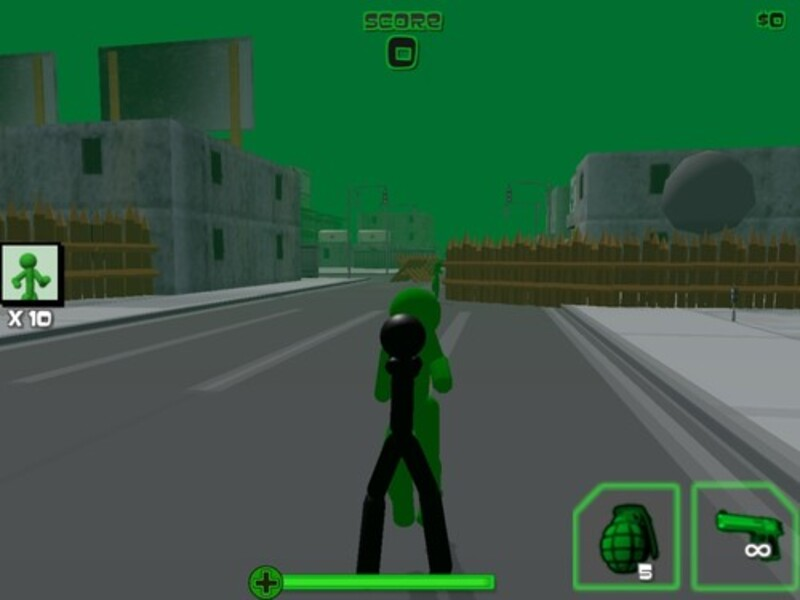Xogo Stickman Zombie Tiro 3D en liña