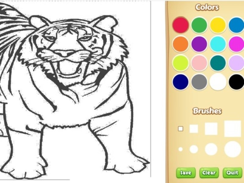 Xogo Libro para colorear tigre en liña