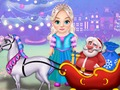 Xogo Little Elsa Clean Carriage Christmas en liña