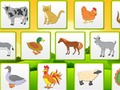 Xogo Animais de granxa nenos aprendendo memoria  en liña