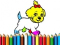 Xogo De volta ao cole: libro para colorear doggy  en liña
