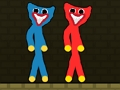 Xogo Stickman Huggy vermello e azul  en liña