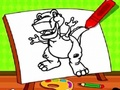 Xogo Dinosaurio fácil para colorear para nenos  en liña
