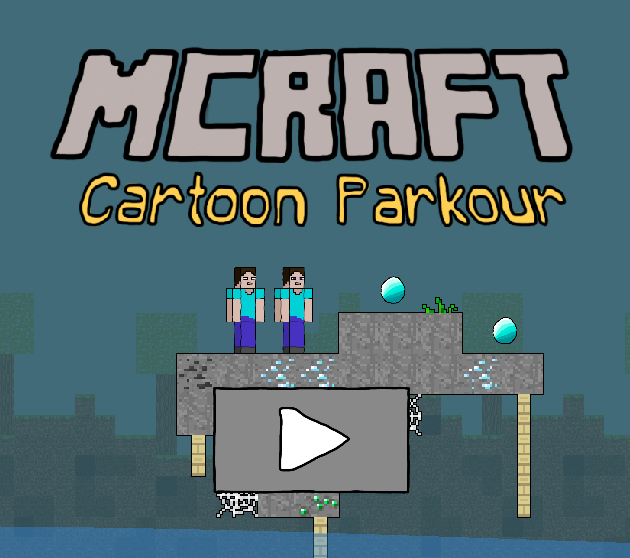 Xogo Parkour de debuxos animados Mcraft en liña