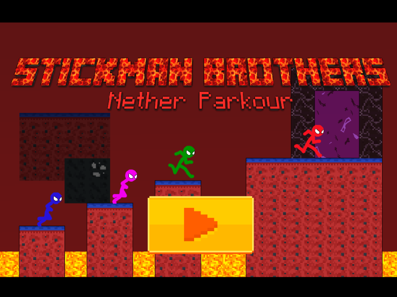 Xogo Stickman Brothers Nether Parkour en liña