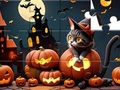 Xogo Crebacabezas: gato de Halloween  en liña