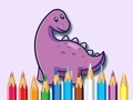 Xogo Libro para colorear: dinosauro con flores  en liña