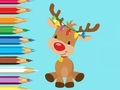 Xogo Libro para colorear: lindo reno de Nadal  en liña