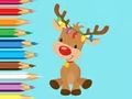 Xogo Libro para colorear: lindo reno de Nadal  en liña