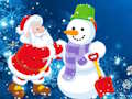 Xogo Jigsaw Papá Noel e boneco de neve  en liña