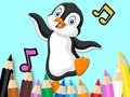 Xogo Libro para colorear: Pingüín bailando  en liña