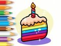 Xogo Libro para colorear: bolo de aniversario  en liña