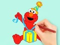 Xogo Libro para colorear: Elmo Gift  en liña