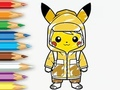 Xogo Libro para colorear: Pikachu impermeable  en liña