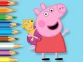 Xogo Libro para colorear: Peppa con oso de xoguete  en liña