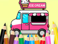 Xogo Libro para colorear: coche de xeados  en liña