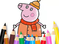 Xogo Libro para colorear: Mommy Pig Winter  en liña