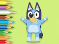 Xogo Libro para colorear: Happy Bluey  en liña