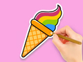 Xogo Libro para colorear: Rainbow Ice Cream  en liña