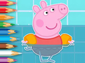 Xogo Libro para colorear: Peppa nadando  en liña