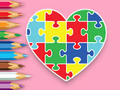 Xogo Libro para colorear: rompecabezas de corazón  en liña