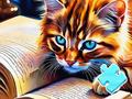 Xogo Crebacabezas: lectura de gatos  en liña