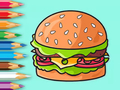 Xogo Libro para colorear: Hamburguesa deliciosa  en liña