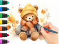 Xogo Libro para colorear: oso de outono  en liña