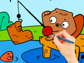 Xogo Libro para colorear: esquío pescador  en liña