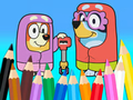 Xogo Libro para colorear: Bluey Flossing Grannies  en liña