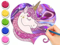 Xogo Libro para colorear: Unicornio brillante  en liña