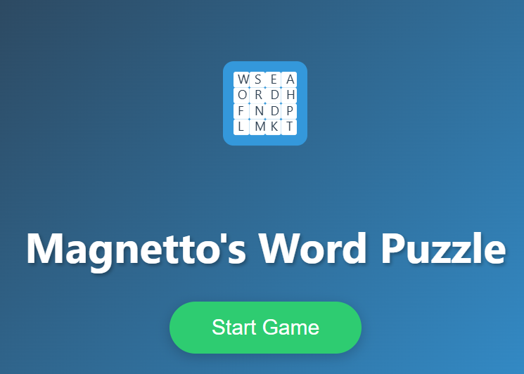 Xogo Puzzle de palabras de Magnetto  en liña