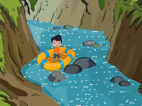 Xogo Rescatar ao neno bonito do río  en liña