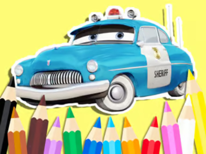 Xogo Libro para colorear: Cars Sheriff  en liña