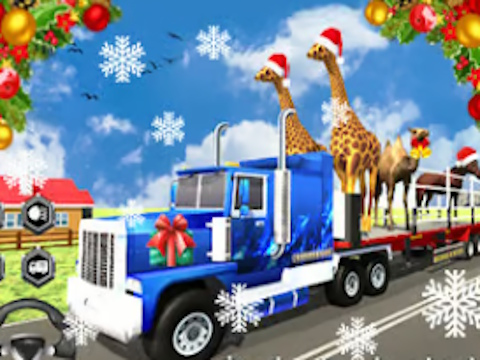 Xogo Camión Transportador de animais de Nadal  en liña