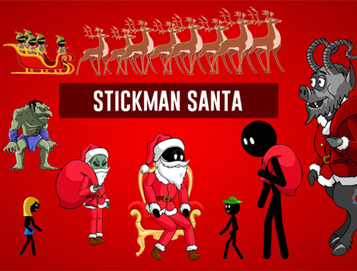 Xogo Stickman Papá Noel en liña