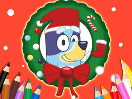 Xogo Libro para colorear: Bluey Santa Claus  en liña