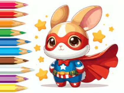 Xogo Libro para colorear: Super Rabbit  en liña