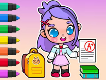Xogo Libro para colorear: Avatar School Day  en liña