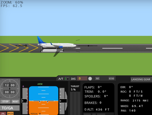 Xogo Simulador de voo 737-800 en liña