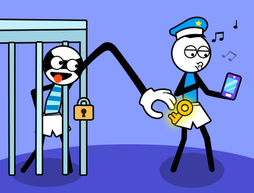 Xogo Puzzle Stickman Troll Thief  en liña
