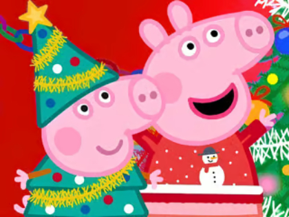 Xogo Crebacabezas: preparación de Nadal de Peppa Pig  en liña