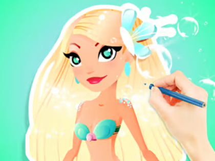 Xogo Libro para colorear: Aqua Mermaid  en liña