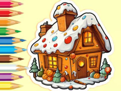 Xogo Libro para colorear: Christmas Candy House  en liña
