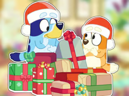 Xogo Crebacabezas: Bluey Christmas Unboxing  en liña