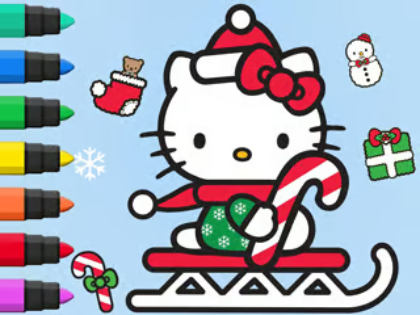 Xogo Libro para colorear: Hello Kitty Christmas  en liña